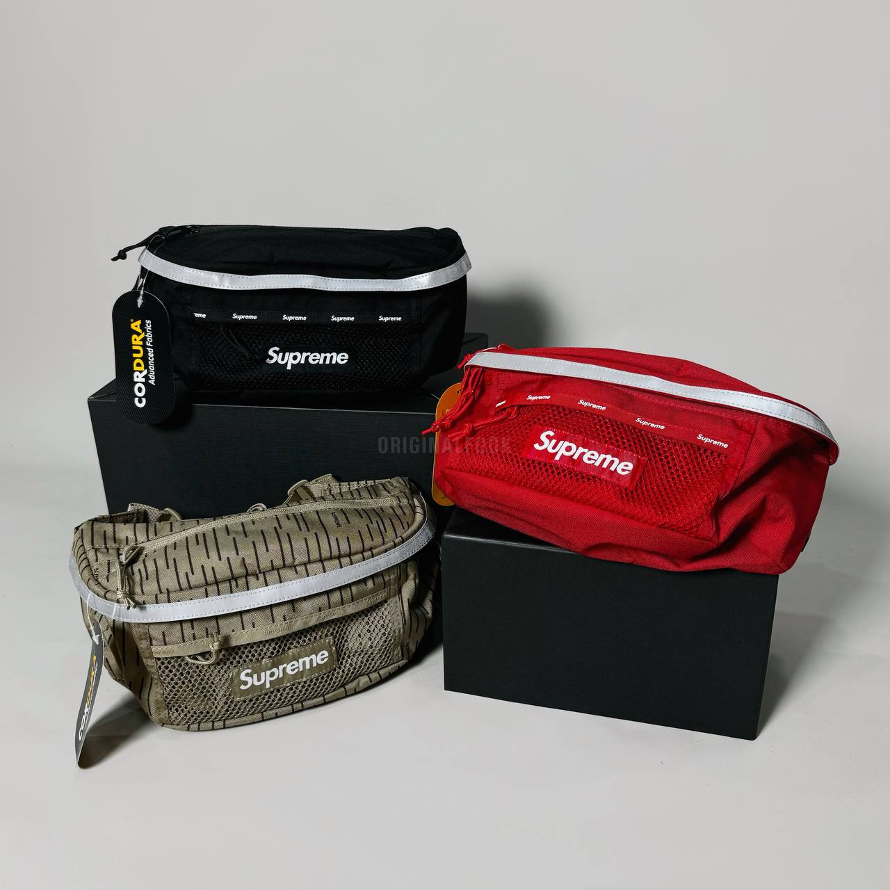 Supreme Reflective Waist Bag Black - | ORIGINALFOOK