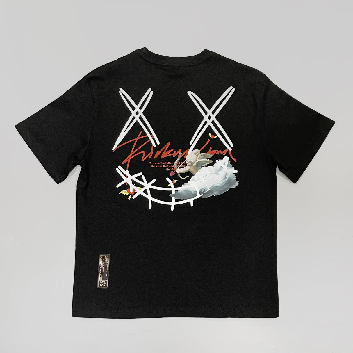 Rickyisclown [RIC] Fallen Angel Smiley Tee Black [R11220328i-J9] RICKYISCLOWN RICKYISCLOWN - originalfook singapore