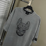 LifeWork Embroidered Outline Bulldog Tee Grey LIFEWORK LIFEWORK - originalfook singapore