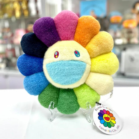 Takashi Murakami Kaikai Kiki Flower Plush Cushion Rainbow & White (30cm) TAKASHI MURAKAMI TAKASHI MURAKAMI - originalfook singapore