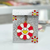 Takashi Murakami Kaikai Kiki Flower Rubber Keyring Red White (5.5cm) TAKASHI MURAKAMI TAKASHI MURAKAMI - originalfook singapore