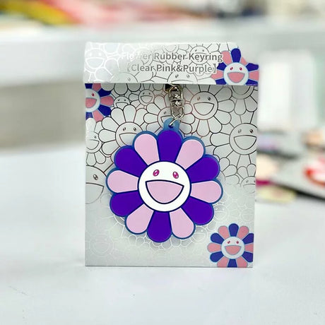 Takashi Murakami Kaikai Kiki Flower Rubber Keyring Pink Purple (5.5cm) TAKASHI MURAKAMI TAKASHI MURAKAMI - originalfook singapore