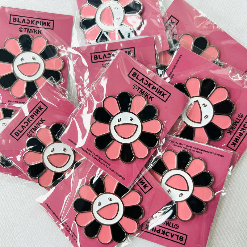 Takashi Murakami x BLACKPINK Flower Enamel Pin Black Pink