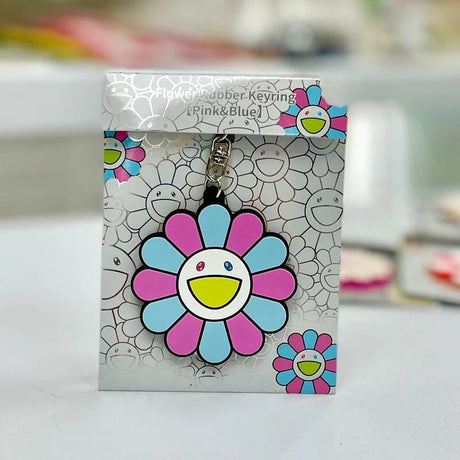 Takashi Murakami Kaikai Kiki Flower Rubber Keyring Pink Blue (5.5cm) TAKASHI MURAKAMI TAKASHI MURAKAMI - originalfook singapore