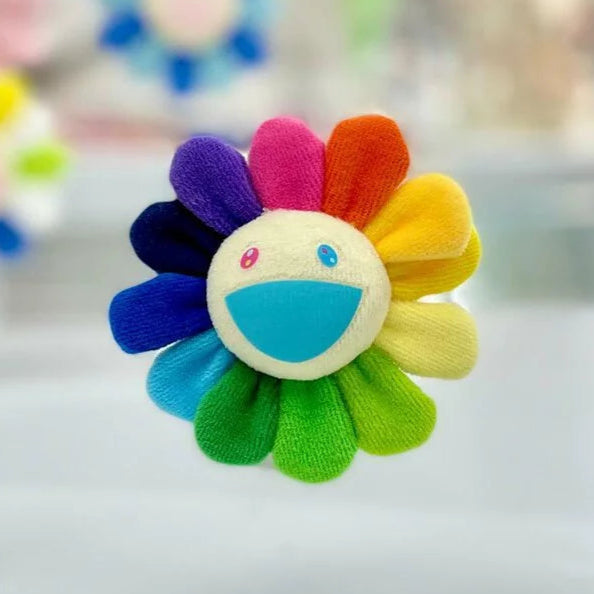 Buy Takashi Murakami Flower Plush Keychain Pin Rainbow Beige