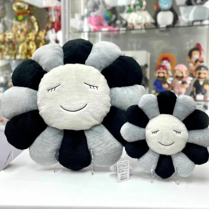 Takashi Murakami Kaikai Kiki Flower Large Plush Cushion Black Grey (60cm) TAKASHI MURAKAMI TAKASHI MURAKAMI - originalfook singapore