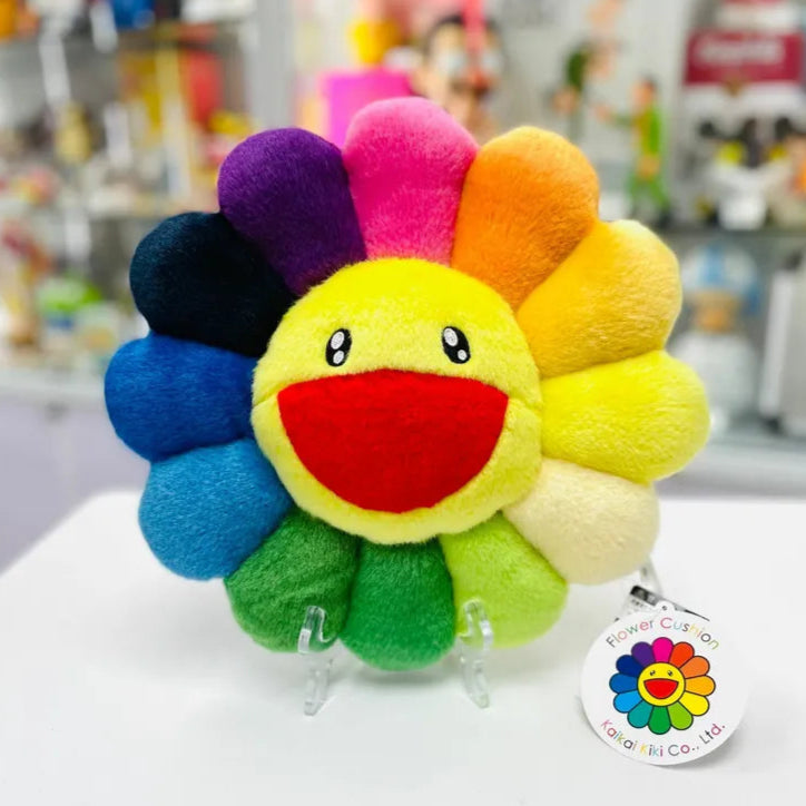 Takashi Murakami Kaikai Kiki Flower Plush Cushion Rainbow (30cm) TAKASHI MURAKAMI TAKASHI MURAKAMI - originalfook singapore