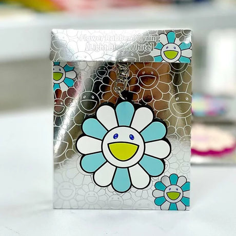 Takashi Murakami Kaikai Kiki Flower Rubber Keyring Blue White (5.5cm) TAKASHI MURAKAMI TAKASHI MURAKAMI - originalfook singapore