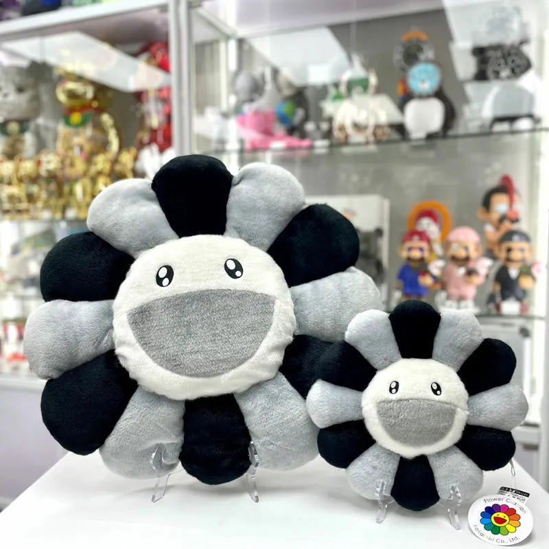 Takashi Murakami Kaikai Kiki Flower Large Plush Cushion Black Grey (60cm) TAKASHI MURAKAMI TAKASHI MURAKAMI - originalfook singapore