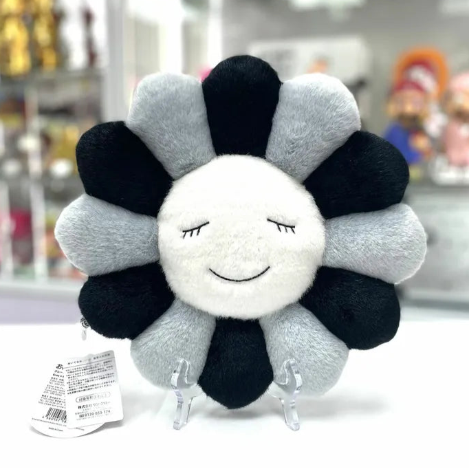 Takashi Murakami Kaikai Kiki Flower Plush Cushion Black Grey (30cm) TAKASHI MURAKAMI TAKASHI MURAKAMI - originalfook singapore