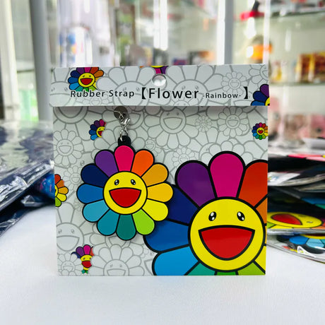 Takashi Murakami Kaikai Kiki Flower Rubber Strap Rainbow (5.3cm) TAKASHI MURAKAMI TAKASHI MURAKAMI - originalfook singapore