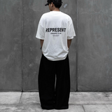 Represent Owners Club Logo Tee in flat white with a graphic logo on the front, casual short-sleeve cotton T-shirt.