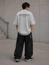 MasonPrince Reflective Oversized Mock Neck Tee Grey
