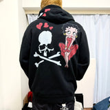 Mastermind World x Betty Boop Damaged Boxy Fit Hoodie Black Red