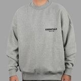 FEAR OF GOD Essentials Felt Logo Crewneck Sweatshirt Dark Oatmeal FEAR OF GOD FEAR OF GOD - originalfook singapore