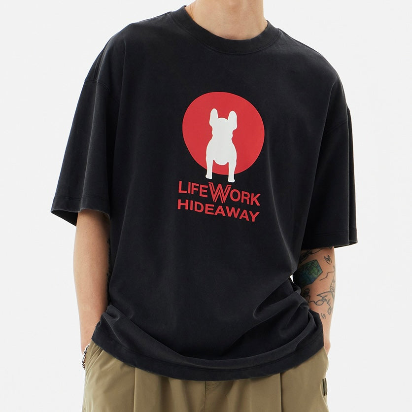 LifeWork Round Pigment Mascot Tee Black LIFEWORK LIFEWORK - originalfook singapore