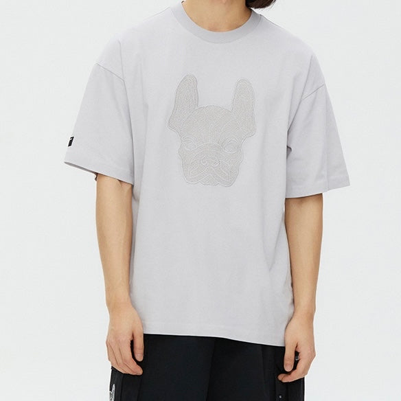 LifeWork Lace Applique Bulldog Tee Grey LifeWork LifeWork - originalfook singapore