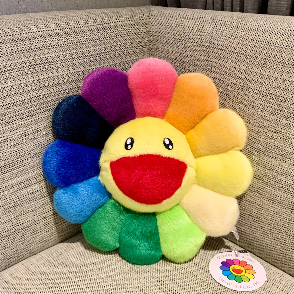 Takashi Murakami Kaikai Kiki Flower Plush Cushion Rainbow (30cm