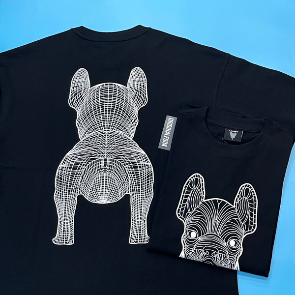 LifeWork Korea Outline Bulldog Tee Black White lifework lifework - originalfook singapore