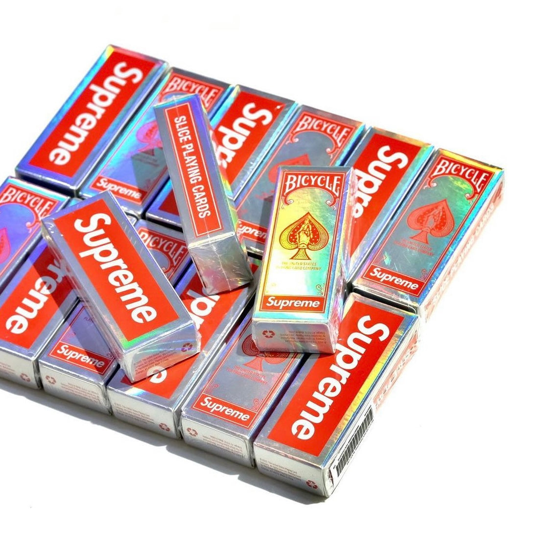 Supreme Bicycle Holographic Slice Playing Poker Card Deck SUPREME SUPREME - originalfook singapore