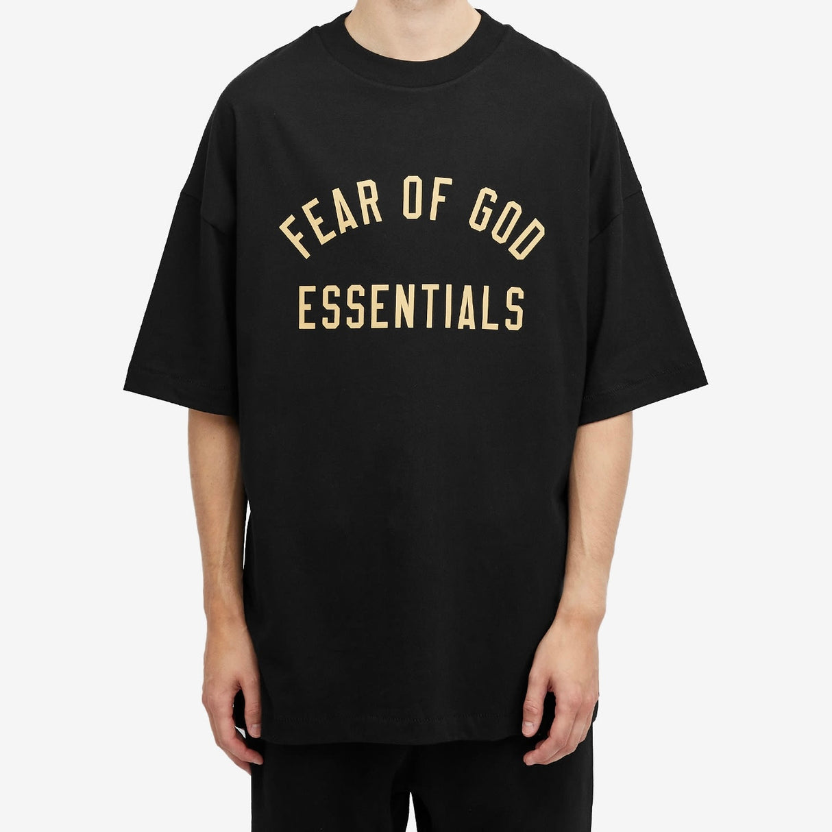 Fear of God Collegiate Logo Drop Shoulder Tee Black