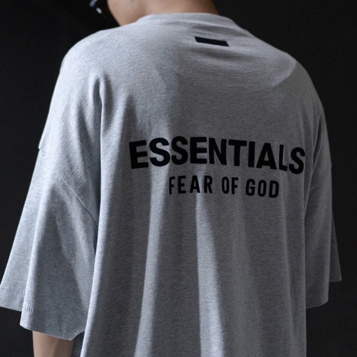 (FINAL SALE) Fear of God Essentials Signature Logo Tee Light Heather