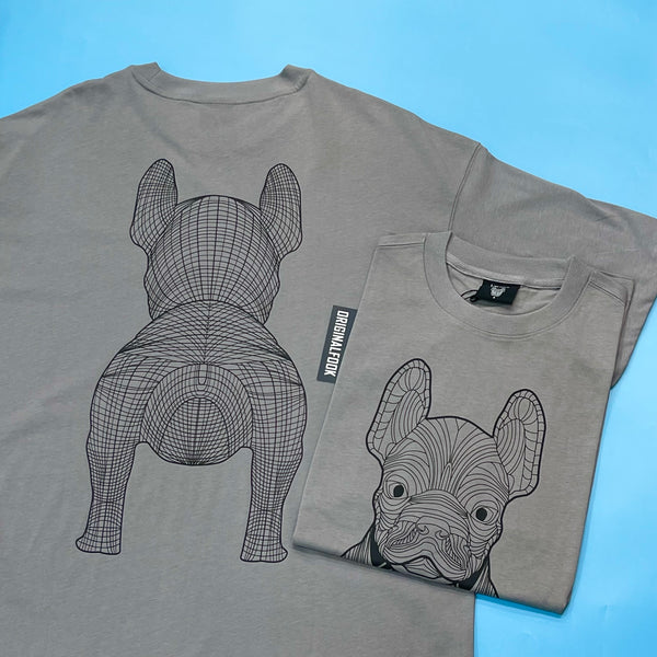 LifeWork Korea Outline Bulldog Tee Grey lifework lifework - originalfook singapore