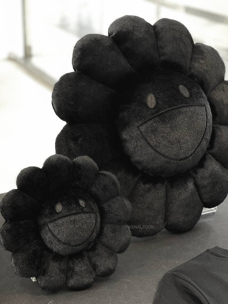 Takashi Murakami Flower Plush Cushion - Full Black (30/60cm)