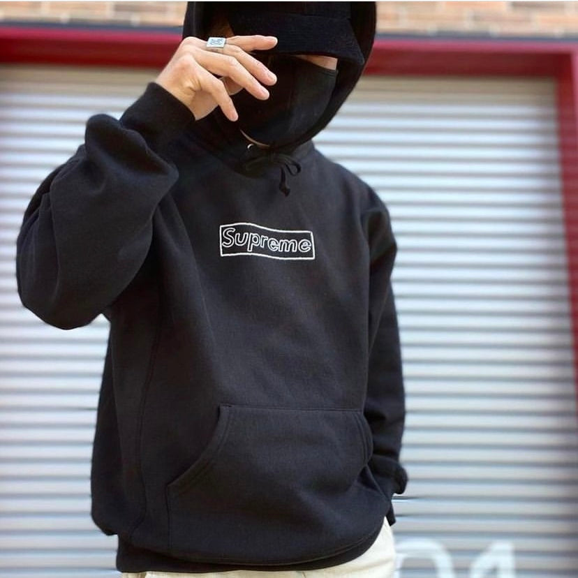 Where to buy SUPREME X KAWS Chalk Box Logo Hoodie Black in 