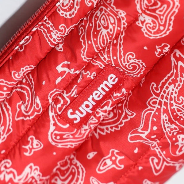 Supreme Puffer Pouch Red Paisley supreme supreme - originalfook singapore