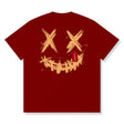 RICKYISCLOWN Golden Blessing Tee in red, featuring graphic design, casual fit, and brand logo on the front.