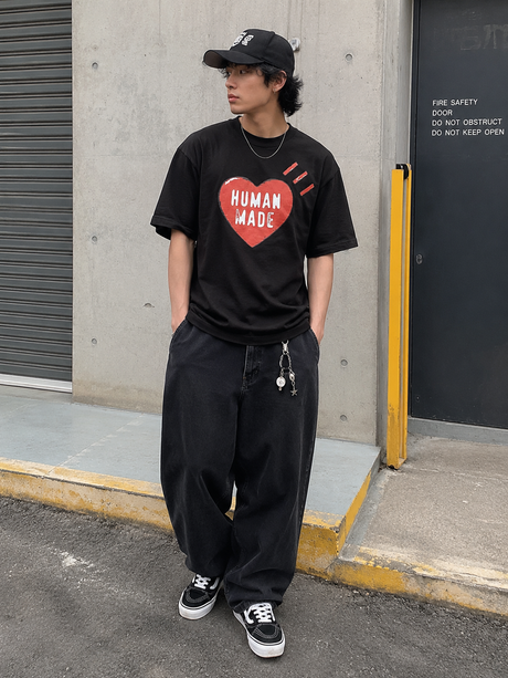 Human Made Red Heart Tee Black
