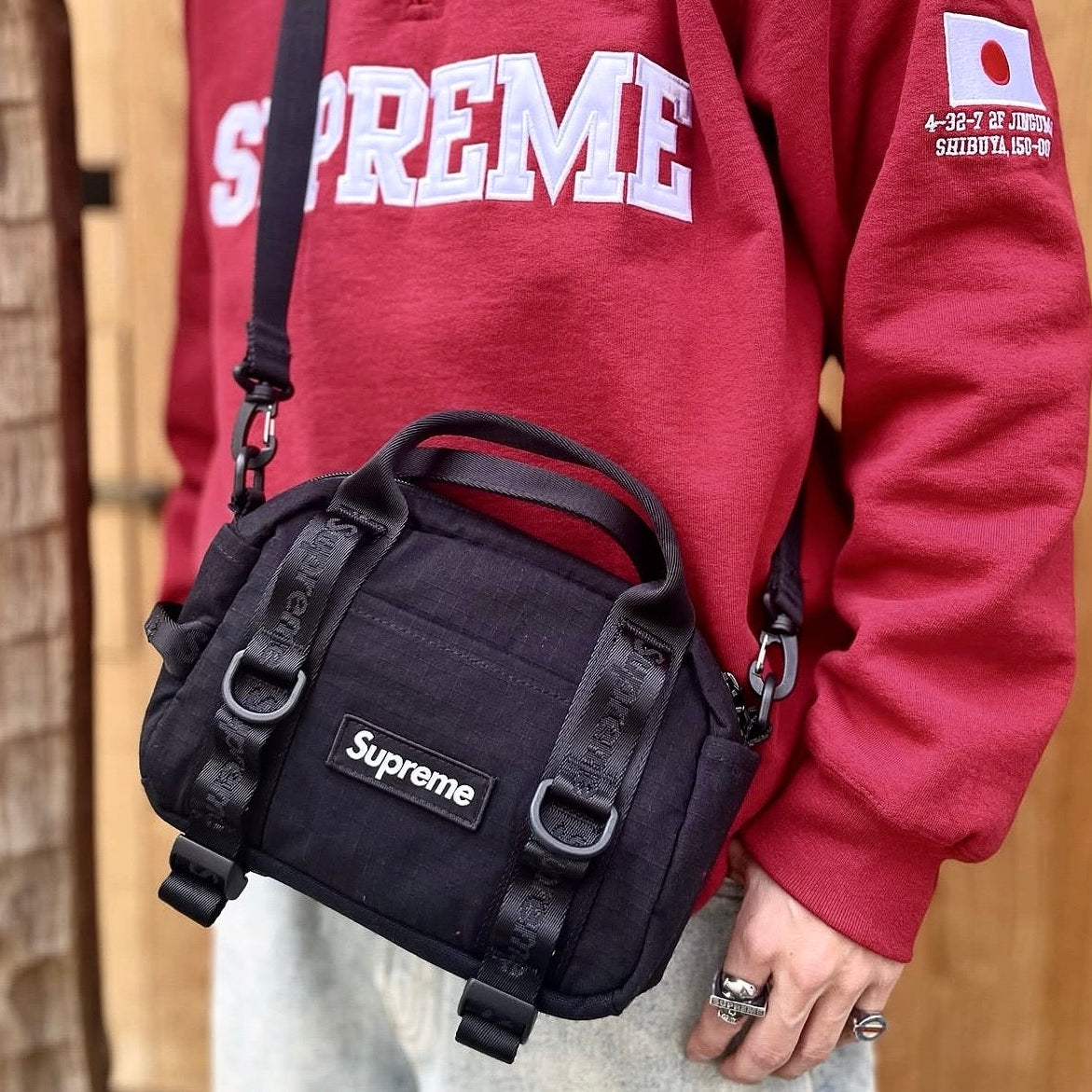 Supreme Box Logo Mini Duffle Bag Black | ORIGINALFOOK