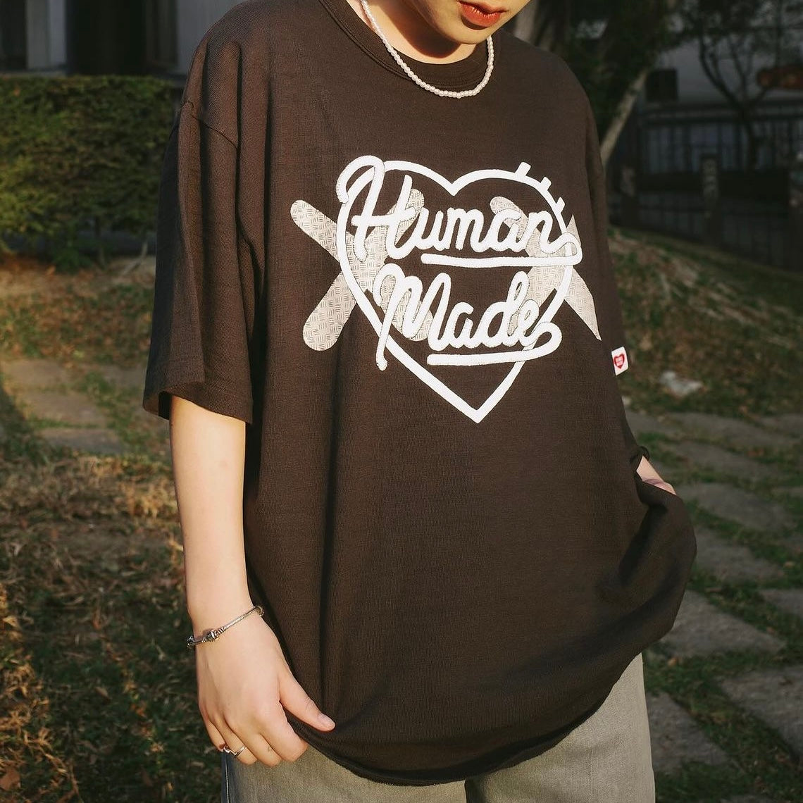 Human Made X KAWS Logo Tee Black HUMAN MADE HUMAN MADE - originalfook singapore