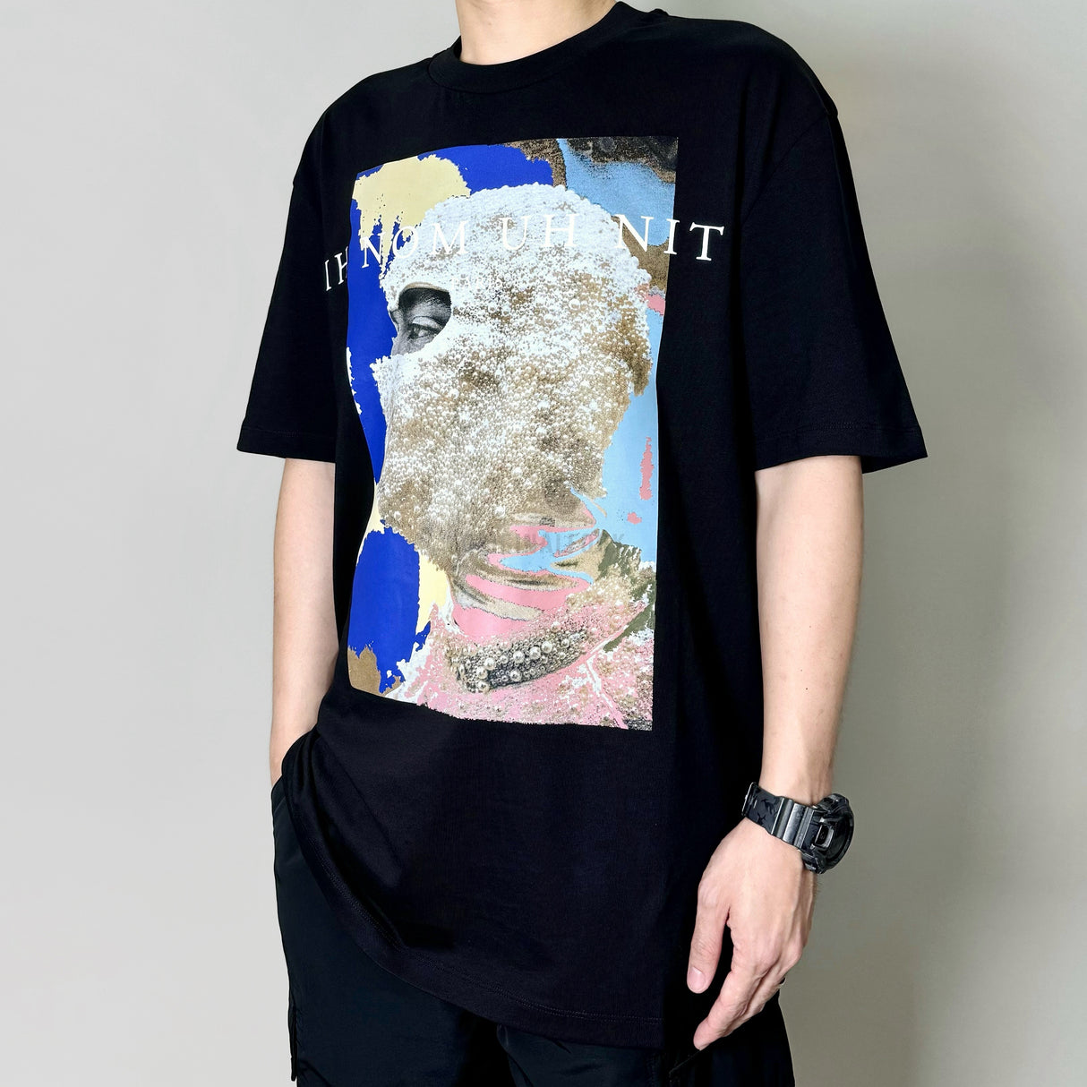 Ih Nom Uh Nit Arch and Mission Mask Tee Black NCS23221 (Made In Italy)