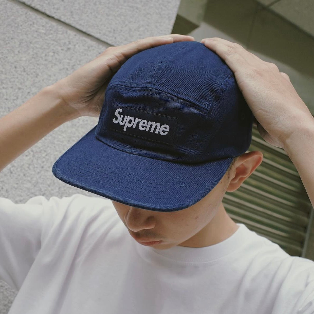 Supreme Washed Chino Twill Camp Cap Navy supreme supreme - originalfook singapore