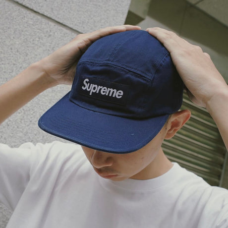 Supreme Washed Chino Twill Camp Cap Navy supreme supreme - originalfook singapore