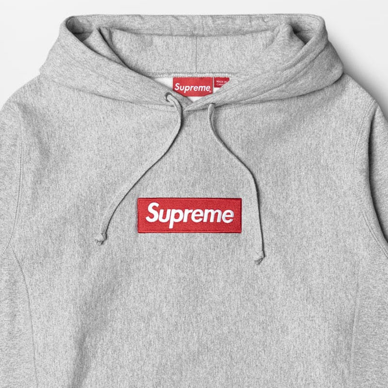 Buy Supreme Embroidery Box Logo Hoodie Grey online in Singapore