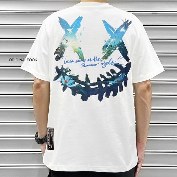 Rickyisclown [RIC] Fireflies Smiley Tee White [R27230505A-B8] RICKYISCLOWN RICKYISCLOWN - originalfook singapore