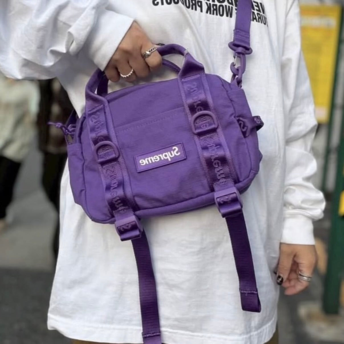 Supreme Box Logo Mini Duffle Bag Purple - ORIGINALFOOK