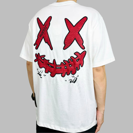 RICKYISCLOWN Chest Embossed Snake Tee White [R37240620C-A2] RICKYISCLOWN RICKYISCLOWN - originalfook singapore