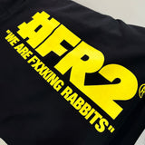 Black FR2 Big Logo Hoodie with prominent branding and comfortable fit, displayed on a hanger in a retail setting.