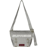 Supreme Reflective Logo Denim Messenger Bag White