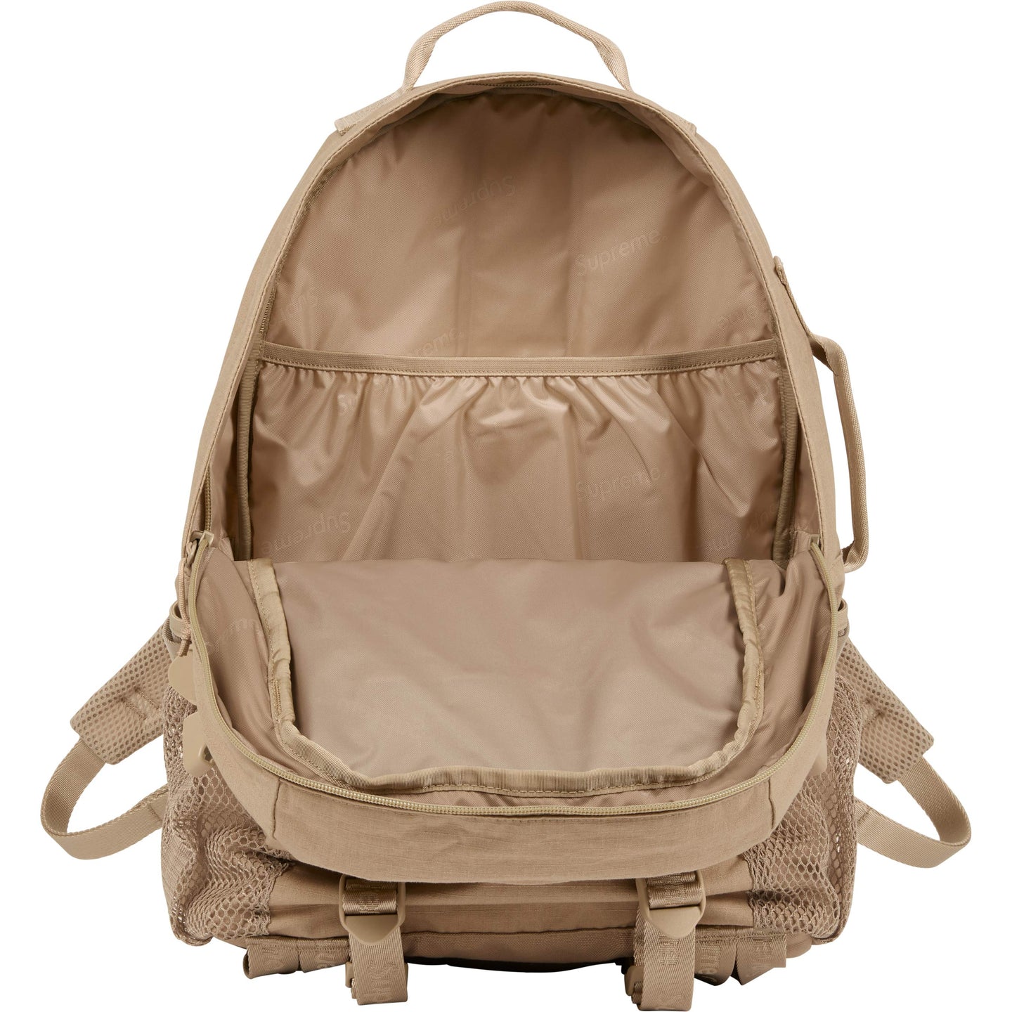 Buy Supreme Logo Backpack Tan SS26 online in Singapore