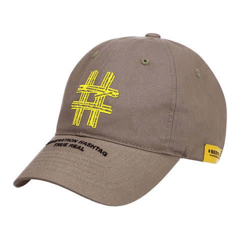 Been Trill Tape Logo Baseball Cap Khaki Beige