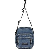 Supreme Reflective Logo Denim Shoulder Bag Washed Indigo
