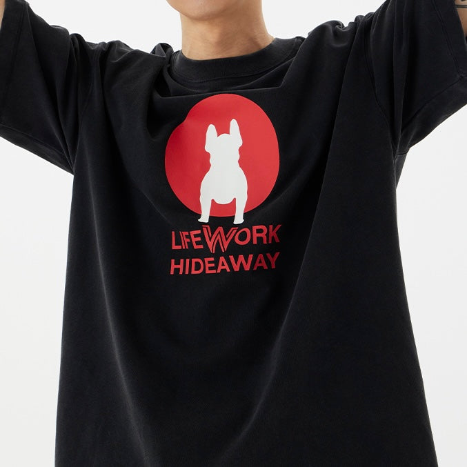 LifeWork Round Pigment Mascot Tee Black LIFEWORK LIFEWORK - originalfook singapore