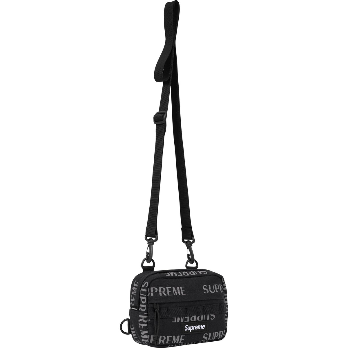 Supreme Reflective Monogram Logo Mini Shoulder Bag Black