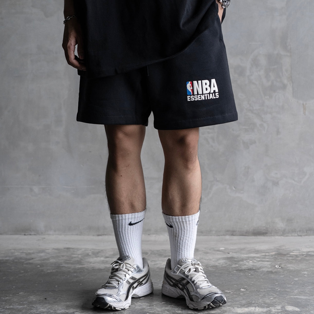 Buy Fear Of God Essentials X NBA Logo Sweat Shorts Black online