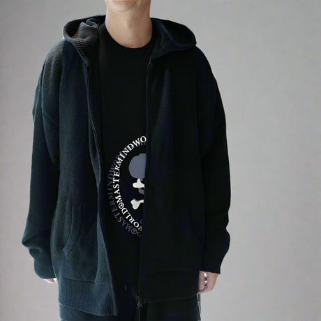 Mastermind World Lounge Full Zip Hoodie Black MASTERMIND JAPAN MASTERMIND JAPAN - originalfook singapore